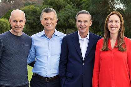 Juntos por el Cambio difundió ayer la foto de Larreta, Macri, Pichetto y Vidal