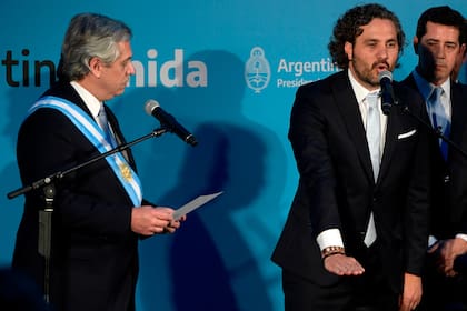 Alberto Fernández junto a Santiago Cafiero