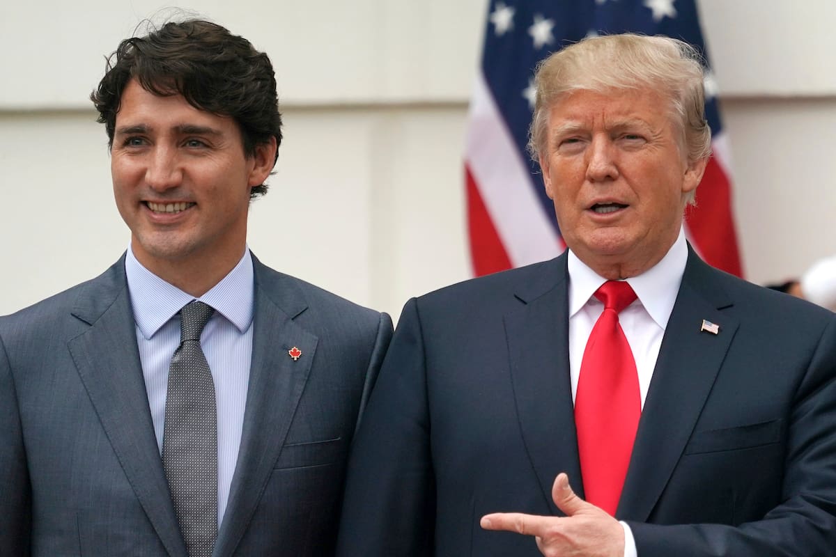 Justin Trudeau y Donald Trump, en 2017, durante una visita del canadiense a la Casa Blanca: una relación hoy conflictiva