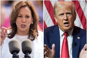 Kamala Harris y Donald Trump se disputan el voto latino de cara a estas elecciones 2024 en EE.UU. (AP Foto/Charles Rex Arbogast)
