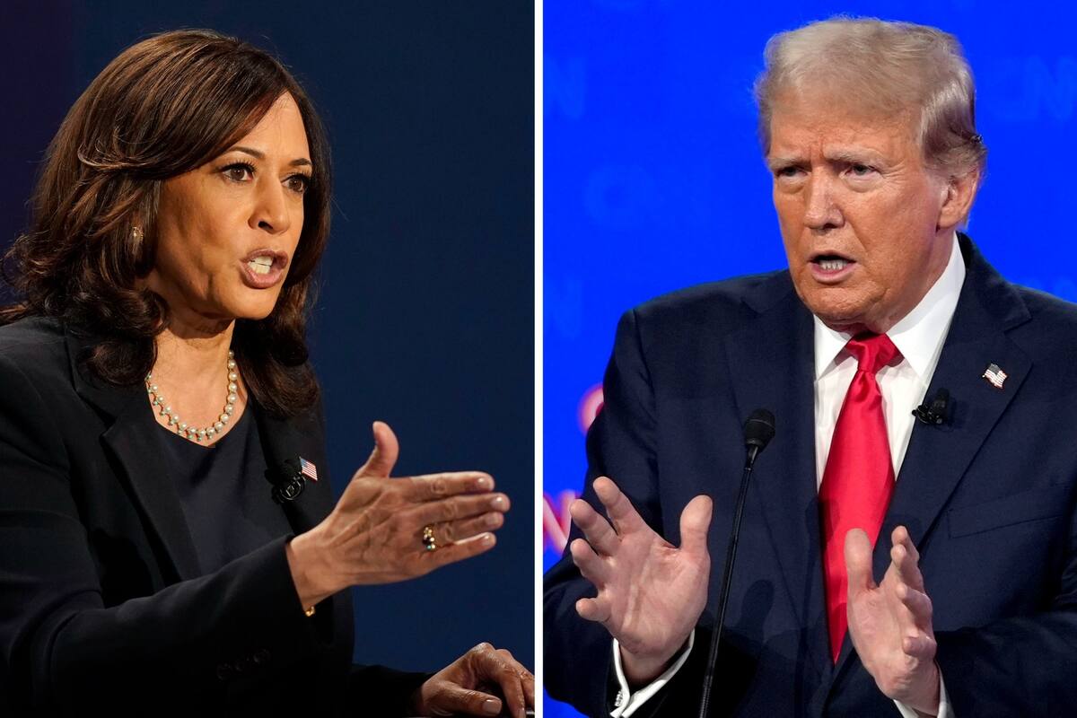 Kamala Harris y Donald Trump se disputan los votos de los estados clave (AP Foto)