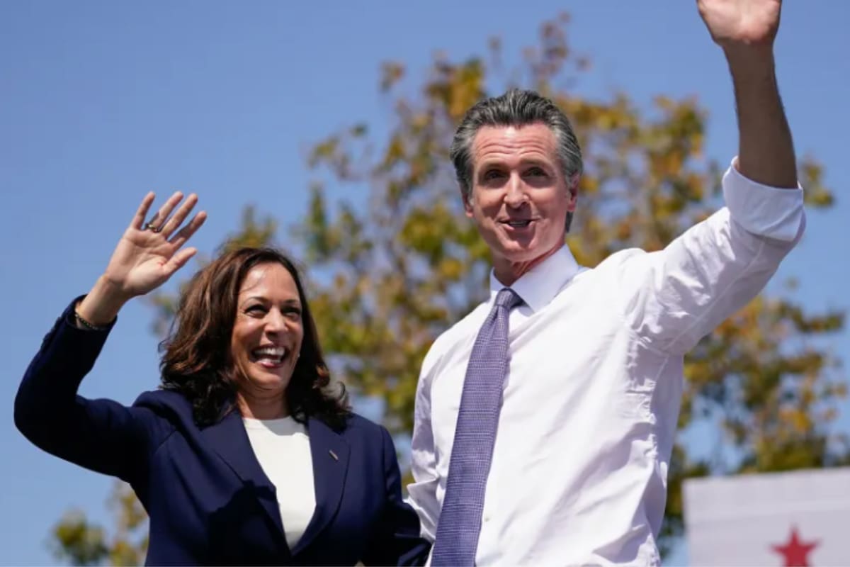 Kamala Harris y Gavin Newsom, dos figuras centrales del Partido Demócrata en California, podrían cruzar nuevamente sus caminos en la carrera por la gobernación estatal en 2026