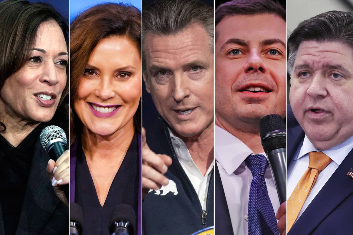 Kamala Harris;Gretchen Whitmer;Gavin Newsom; JB Pritzker; Pete Buttigieg; Mundo;