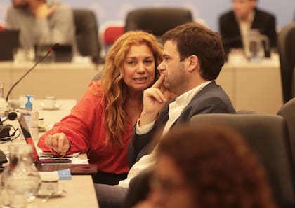Karina Banfi, de la UCR, y Juan Manuel López, de la Coalición Cívica (CC)