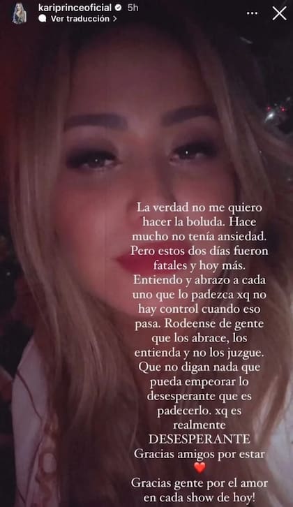 Karina 'La Princesita' compartió un fuerte mensaje en las redes (Foto: Instagram @kariprinceoficial)