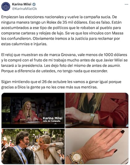 Karina Milei acusó a la periodista de hacer "campaña sucia" al inicio de la campaña electoral
