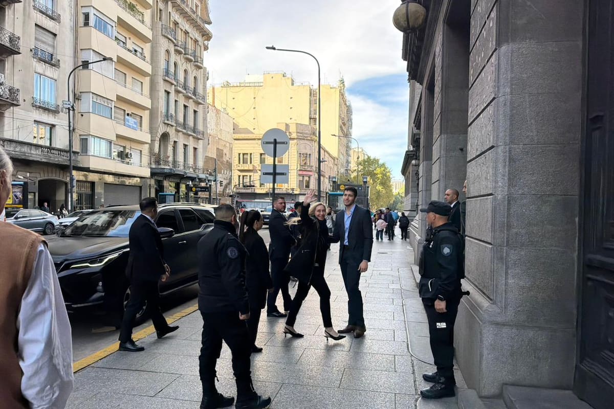 Karina Milei, esta tarde, llegando a la Cámara de Diputados