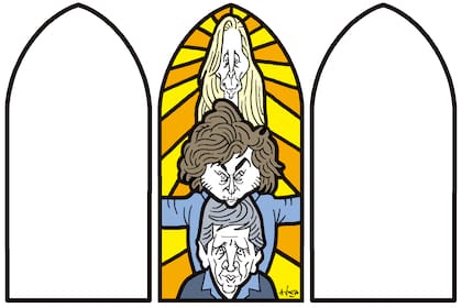 Karina Milei, Javier Milei y Luis Caputo