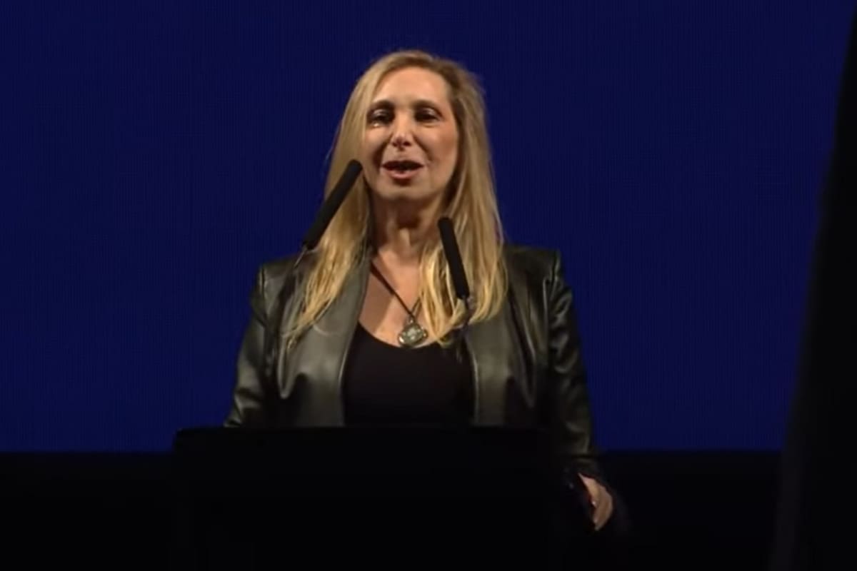 Karina Milei, secretaria general de la presidencia, en el acto de La Libertad Avanza en Parque Lezama