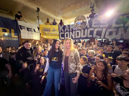 Karina Milei y Rocío Gómez durante la presentación de Universitarios por La Libertad