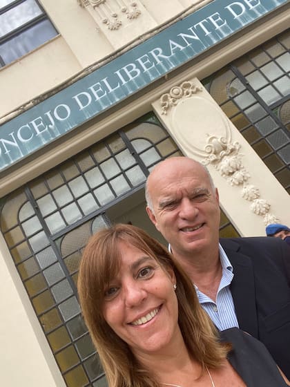 Karina Spalla y Néstor Grindetti