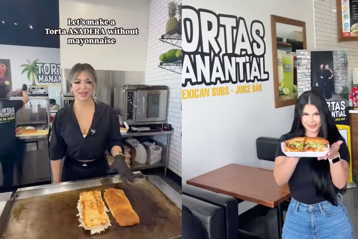 Karla, una de las hijas del dueño del lugar fue captada al portar una gorra en favor de Trump. IG: Tortas Manantial