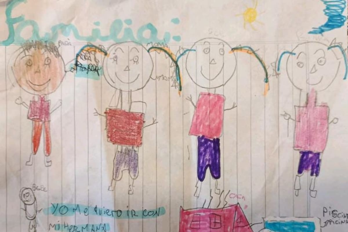 Karol y Stephanie, dos hermanas de 11 y 12 años, hicieron un dibujo para expresar su sueño: ser adoptadas las dos juntas