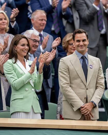 Kate Middleton y Roger Federer en Wimbledon