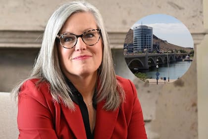Katie Hobbs creció en Tempe, lugar donde se construyó Tempe Town Lake como una herramienta para controlar inundaciones y recuperar el cauce del río Salado (Facebook/Katie Hobs/Don Barret)
