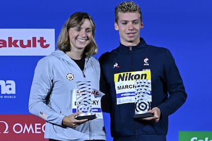 Katie Ledecky y el francés Leon Marchand, otro prodigio de la natación