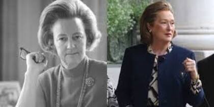 Kay Graham, directora ejecutiva de The Washington Post y la actriz que la interpreta: Meryl Streep