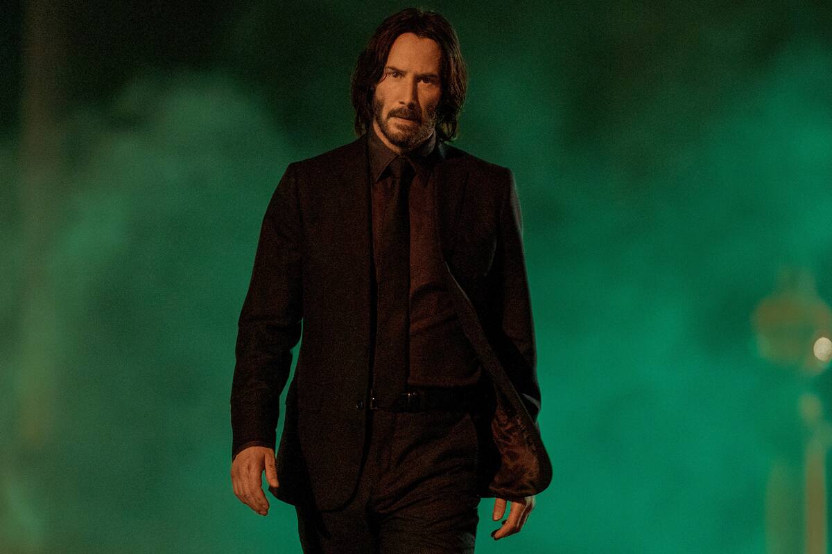 Keanu Reeves, en una escena de la última película que estrenó John Wick 4
