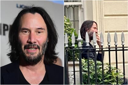 Keanu Reeves fue descubierto en Londres por una turista argentina (Foto: AFP/Twitter @ALICIAAZANZA)