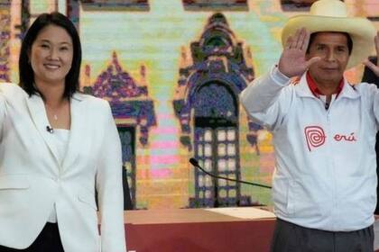 Keiko Fujimori, de Fuerza Popular, y Pedro Castillo, de Perú Libre