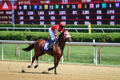 Kendrick Carmouche en el hipódromo de Saratoga, en agosto de 2020.