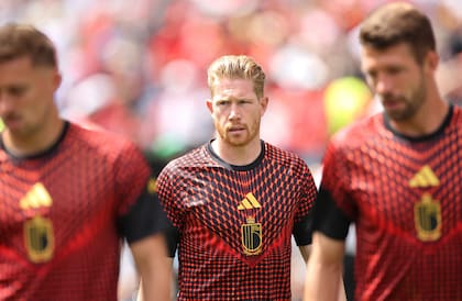 Kevin De Bruyne, de Bélgica; los equipos finalizaron la entrada en calor