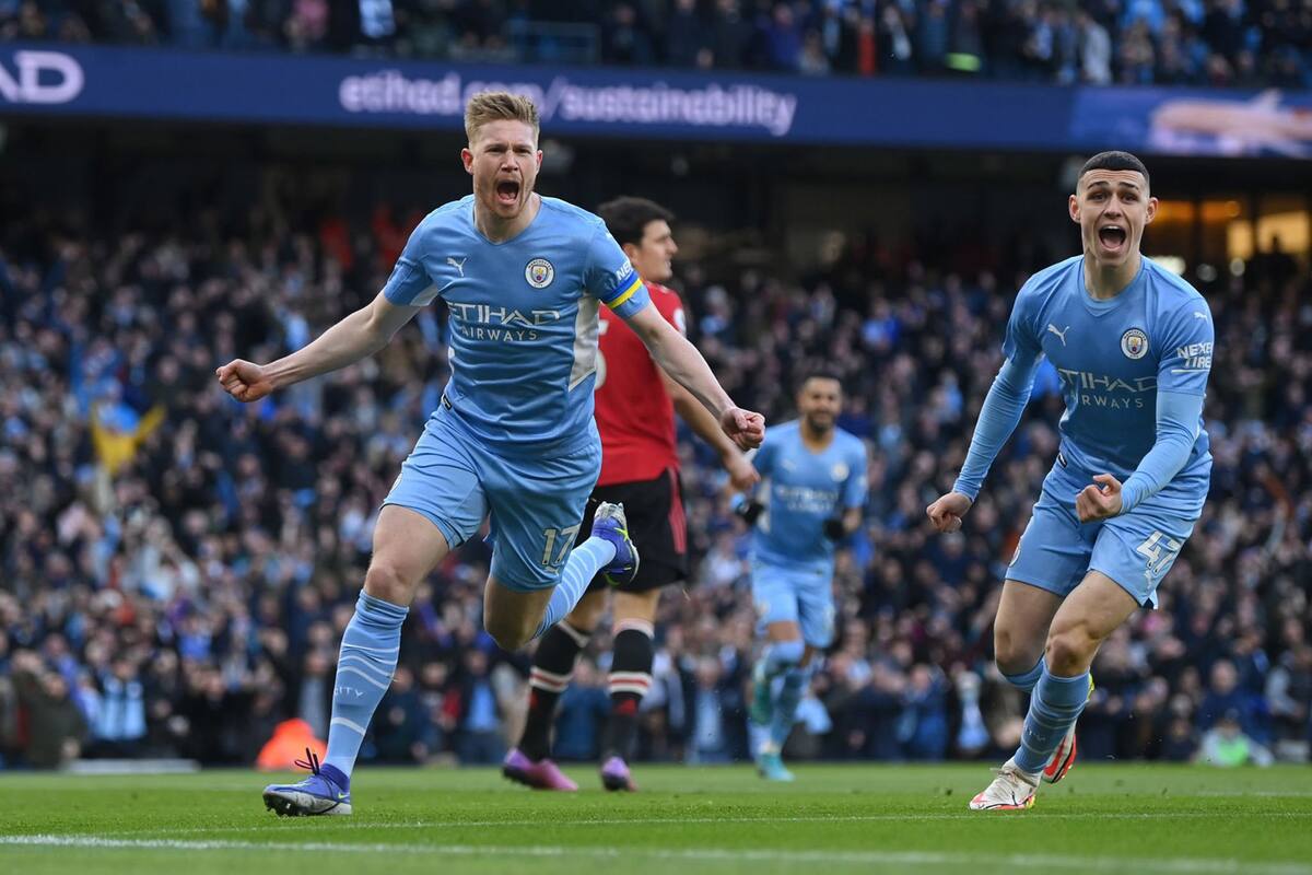 Kevin De Bruyne, la gran figura del clásico de Manchester, en la Premier League