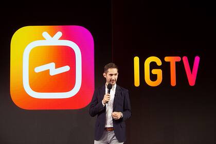Kevin Systrom, cofundador y director de Instagram, durante la presentación de IGTV