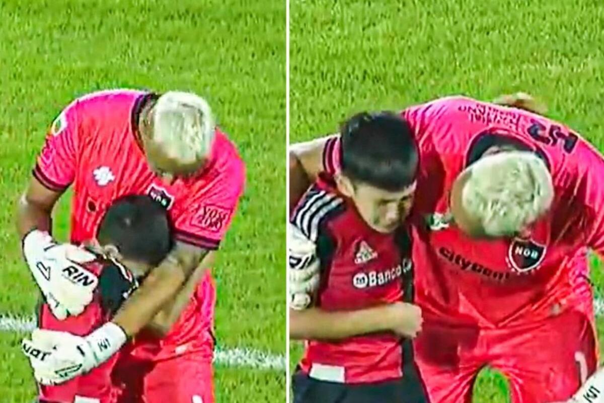 Keylor Navas abrazó y contuvo al niño que ingresó al campo de juego en el partido entre Newell's y Huracán
