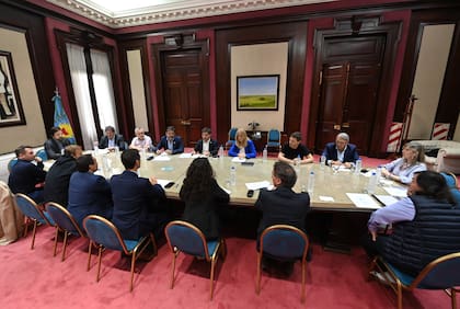 Kicillof con intendentes en La Plata