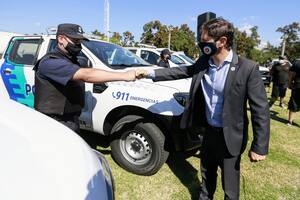 Kicillof, durante un acto con la Policía (Archivo)