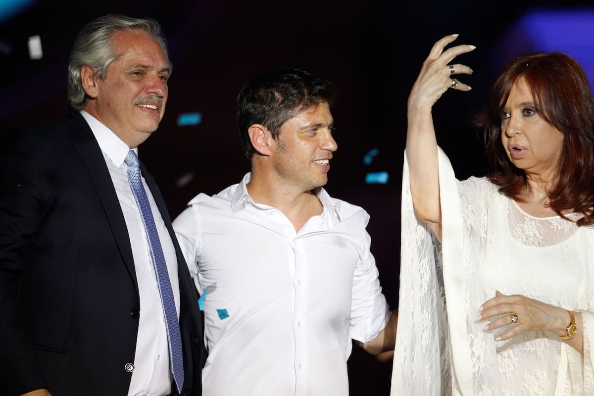 Kicillof, entre el Presidente y la vicepresidenta, en tiempos en que en el Frente de Todos reinaba la calma