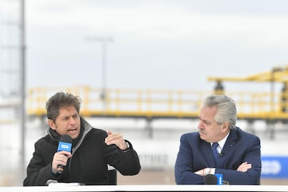 Kicillof junto a Alberto Fernández hoy en Neuquén