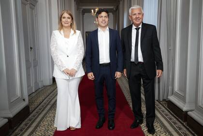 Kicillof, Magario y Dichiara, en la Asamblea Legislativa del 2 de marzo de este año