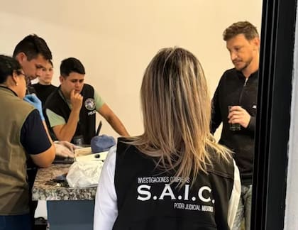 Kiczka durante el allanamiento a su domicilio en Apóstoles en la mañana del 6 de agosto.