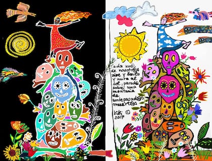 Kiki Suárez y parte de su mundo creativo en la obra "Muertos"