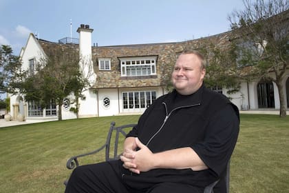 Kim Dotcom en su residencia en Nueva Zelanda