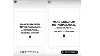 Kim Kardashian y Kylie Jenner compartieron la publicación contra los últimos cambios en Instagram