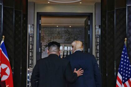 Donald Trump y Kim Jong-un en su encuentro en Singapur