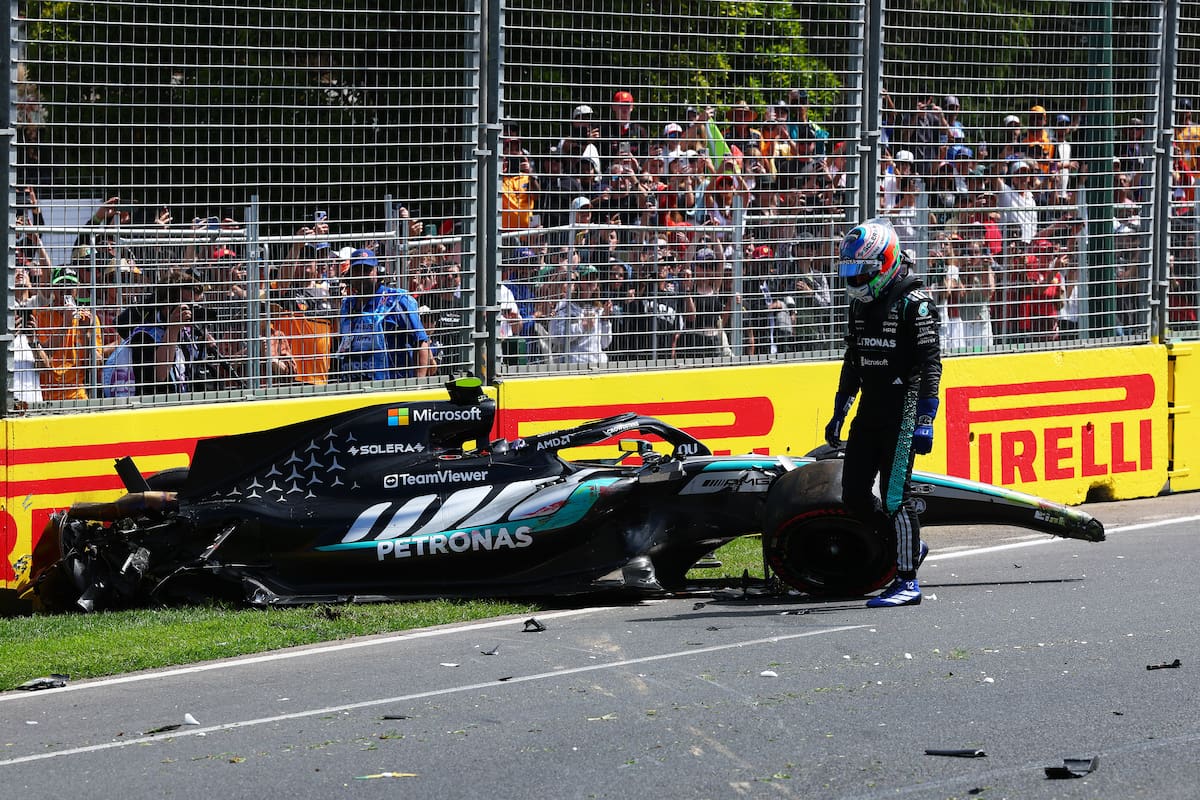 Kimi Antonelli destrozó el Mercedes al final de la tercera tanda de entrenamientos en Australia