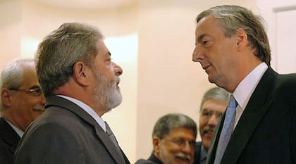 Néstor Kirchner, con Lula da Silva
