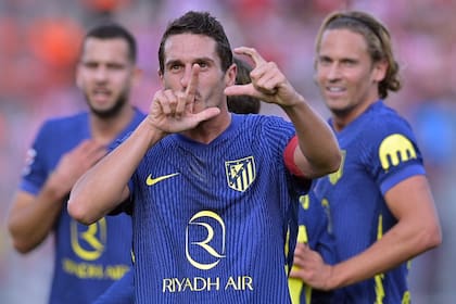 Koke. el capitán de Atlético de Madrid, celebra su gol, el 1-0 ante Girona. (Photo by MANAURE QUINTERO / AFP)
