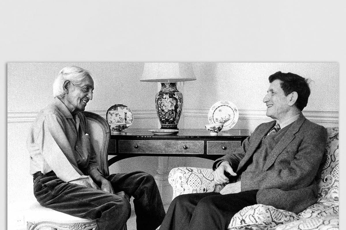 Krishnamurti con el físico David Bohm, en 1983