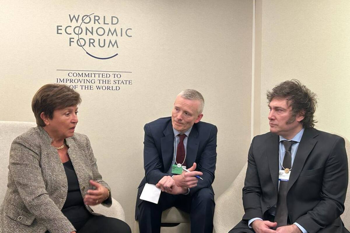 Kristalina Georgieva, directora gerenta del FMI, y Javier Milei.