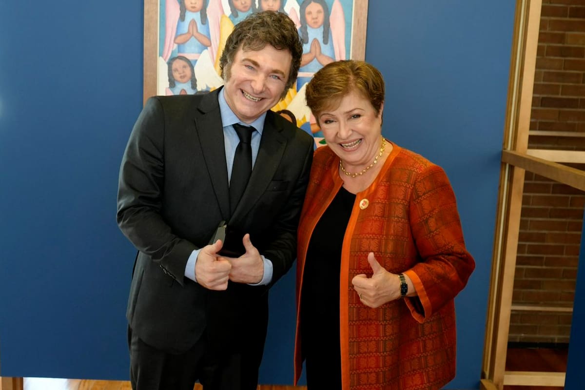 Kristalina Georgieva junto a Javier Milei en el G20 en Brasil