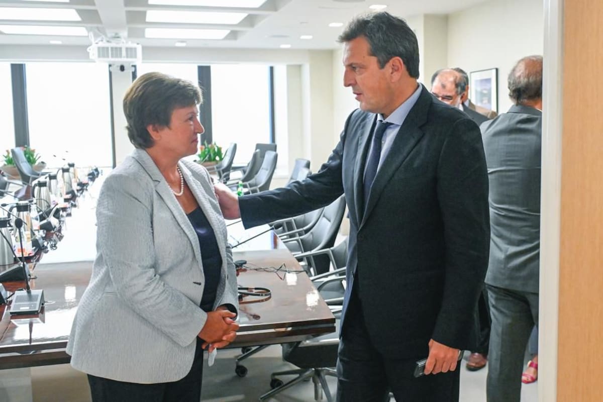 Kristalna Georgieva y Sergio Massa, tras el desembolso por US$7500 millones