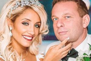 Krystle y Ben Romano en la sesión fotográfica de su matrimonio