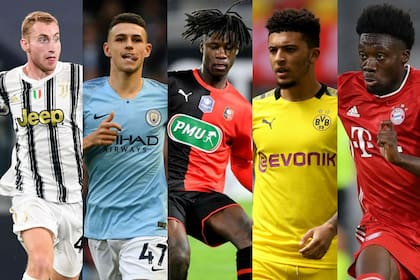 Kulusevski (Juventus), Foden (Man. City), Camavinga (Rennes), Sancho (B. Dortmund) y Davies (B. Munich), figuras que pelearán por el Golden Boy 2020