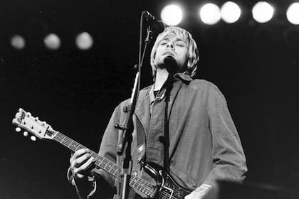Kurt Cobain sobre el escenario de Vélez, el 30 de octubre de 1992