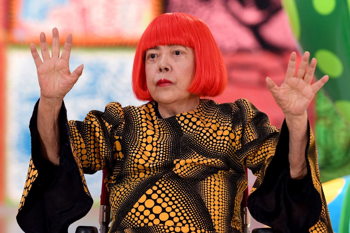 Kusama en su muestra "Mi alma eterna", en el Museo Nacional de Arte de Tokio, en 2017